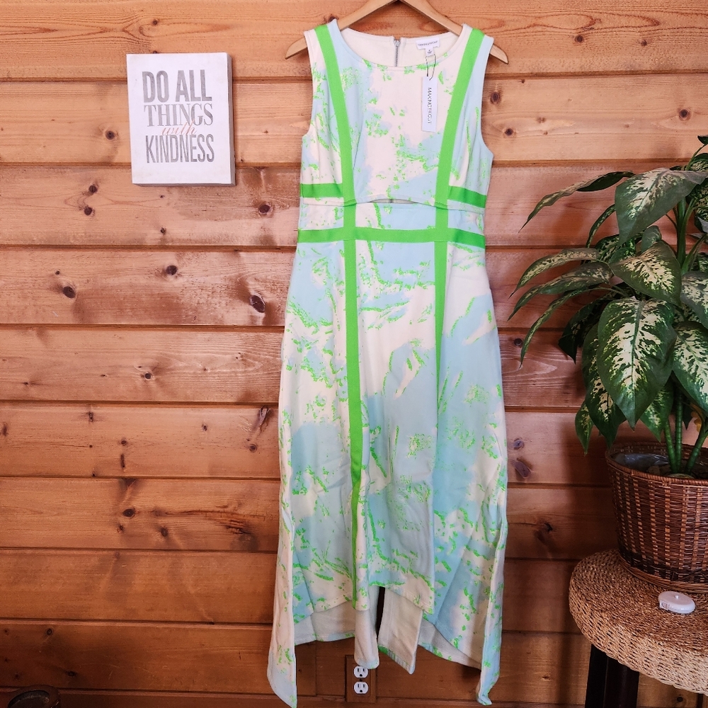 Making The Cut NWT Yannik Sleeveless Cut Out Assymmetric Blue Maxi Dress‎ Size M